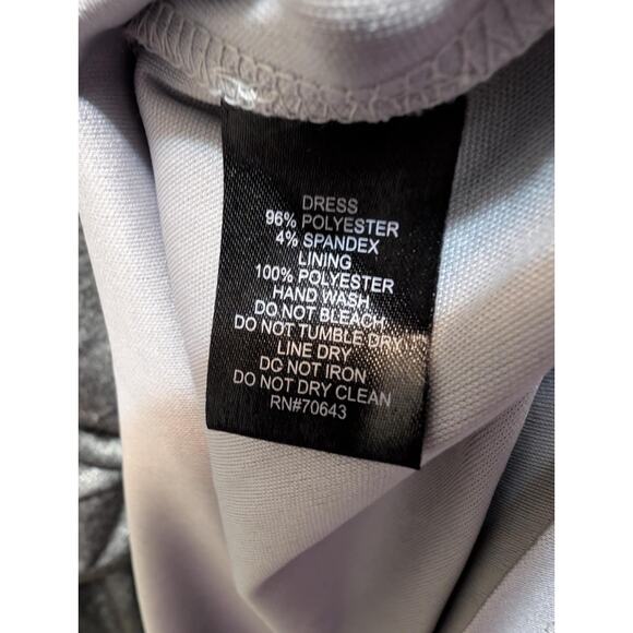 Jessica Howard Bow Tie Waist Dress Plus 20W Black Silver Shimmer Casual Cocktail - Picture 6 of 7